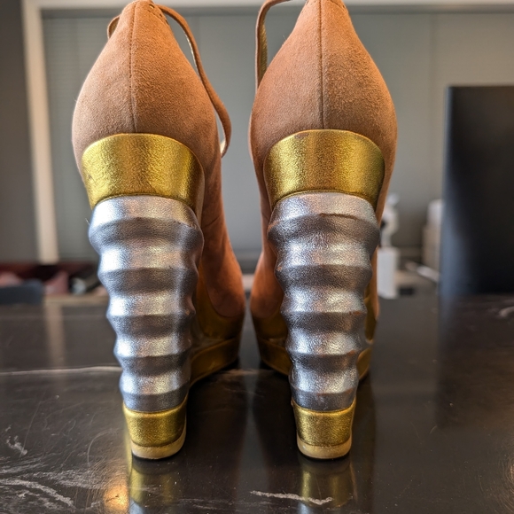YSL Suede and metallic wedges size 37 - Picture 7 of 12
